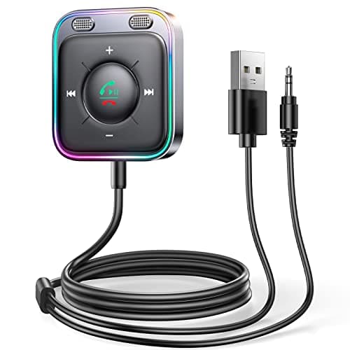 2026 JOYROOM Aux Auto, Ricevitore Bluetooth 5.4 per Chiamate in Vivavoce e Ascolto di Musica Durante la Guida, Bluetooth Aux con Jack da 3,5mm e Cavo Lungo