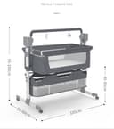 Magic ZC Electric Bluetooth Smart Next to Me Crib, Convertible Baby Bedside Crib, Foldable Co-Sleeping Bassinet, Remote and 5 Swaying Gears, Infant Bedside Sleeper Cradle with Music (601 Grey) - 6