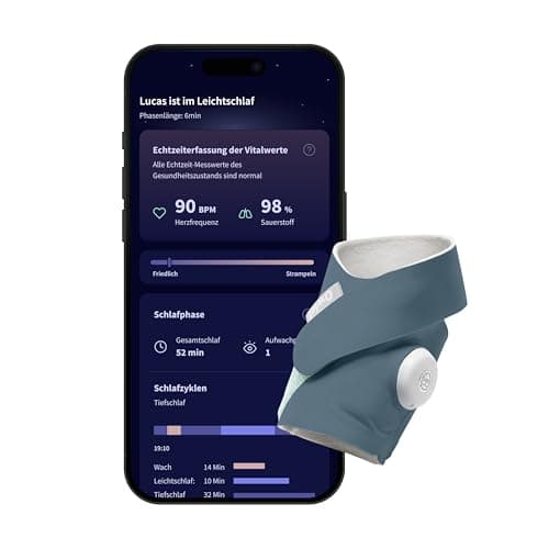 Owlet Dream Sock Pulse Oximeter, Live Transmission of Oxygen Saturation, Heart Rate and Sleep Behavior (Bedtime Blue)