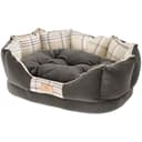 Ferplast Hundekörbchen Hundesofa Katzenbett CHARLES 60 Katzenkörbchen mit Kissen, Weiches Velours, Washbar, 56 x 42 x h 20 cm, Braun - 3