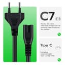 Wigearss Cable de Alimentación de con Euro IEC C7 Cable de Alimentación Adecuado para PS3/ PS4/ PS5/ Xbox Series X/S, Xbox One X/S, 1,5 M, Negro - 5