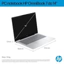 HP OmniBook 7 AI 14-fr0001sl, Notebook, Intel Core Ultra 5-225U, 16GB RAM, 512GB SSD, Display 14” OLED 2K 300 Nits, AI PC, 5MP IR Privacy Cam TNR, Windows 11, Argento - 3