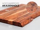 Schneidebrett aus massiver Akazie mit zwei Baumkanten – Holzbrett mit Naturöl-Finish (40 x 25-3cm) - 3