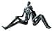 Casablanca Design Decorative Figure Sculpture - Decorative Figure Indoor - Dreaming - Dreaming Couple - Iron Silver 20 x 10.5 x 7 cm - 1
