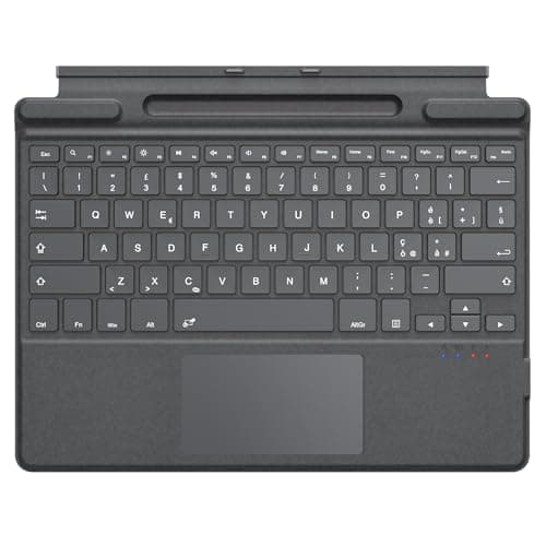 MoKo Tastiera Bluetooth Italiana con Touchpad per Microsoft Surface Pro 11/ Pro 10/ Pro 9/ Pro 8/ Pro X da 13", Layout QWERTY Tastiera Sottile di Type Cover con Portapenna (senza Ricarica), Grigio