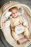 Sdraietta MoMi KENANI SAND per bambini fino a 9 kg, con display LED, telecomando, Bluetooth, alimentazione a batteria o elettrica, cintura di sicurezza a 5 punti, aro e giocattoli - 19