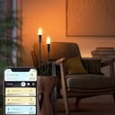 Philips Hue Filament Candle 2 Pack White Ambiance LED Smart Light Bulb [E14 Small Edison Screw] 4.9W for Indoor Home Lighting. Bedroom, Livingroom and Dining. - 4