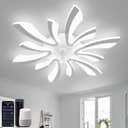 YUNLONG Smart Lampadario con Ventilatore da Soffitto, WiFi Plafoniera con Ventilatore Compatibile con Alexa Google Home, Lampada con Ventola Techo per Camera da letto, Cucina, Bianco - 1