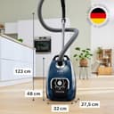 Bosch Staubsauger mit Beutel Serie 8 BGL8XPER, ideal für Allergiker, Hygiene-Filter, 10 Jahre Motorgarantie, XXL-Polsterdüse, XXL-Fugendüse, langes Kabel, Made in Germany, leise, 700 W, blau - 3