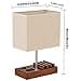 Dreamholder Table Lamp with 3 USB A+C Ports, 3 Phone Stands, Modern USB Bedside Lamp for Bedroom, Living Room, Office, Bedside Lamp with Walnut Wood Base & Fabric Shade - 6