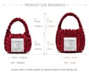 Alzoear Borsa a tracolla intrecciata a mano da donna, in filato grosso, realizzata a mano, Vino rosso, Medium - 2