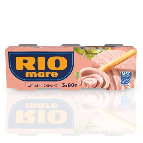 Rio Mare Tuna in Olive Oil, 3 x 80g, Prime Quality, Tinned Fish, Italy's Favourite Tuna, Sustainably sourced