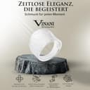 Vinani Damenring, 925 Sterling Silber – gewölbtes breites Massivband mit schlichter gebürsteter Oberfläche, elegantes minimalistisches Design, handgefertigter zeitloser, Größe 58 Modell 2RMX58 - 2