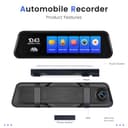 Inefala 4K Dash Cam Specchietto con WiFi/GPS/Control APP, 9.66'' Schermo Tattile Specchietto Retrovisore, Dashcam Auto Fronte Retro con Scheda SD 64G, ADAS, Sensore G, Registrazione Loop - 8
