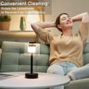 JHY DESIGN Lámpara de mesa industrial con control táctil, 27 cm de altura, lámpara de mesa regulable en 3 niveles, recargable, con pantalla de vidrio para dormitorio, salón, comedor, exterior - 3