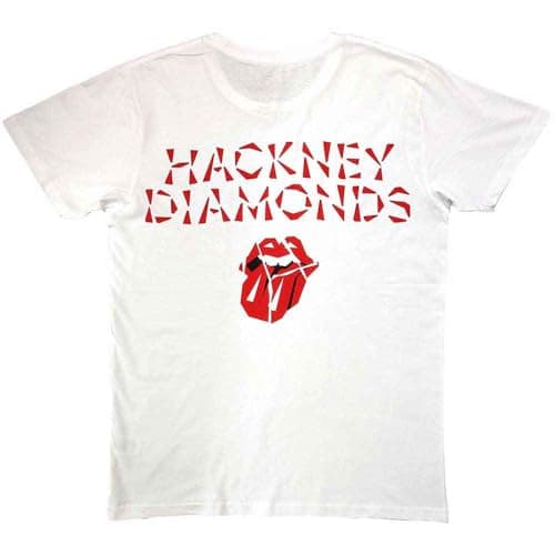 The Rolling Stones T Shirt Hackney Diamonds Logo Nue offiziell Unisex Weiß L