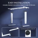 FLEXISPOT EC5 PRO 160KG Standing Desk Frame Dual Motors 3 Stage, Electric Height Adjustable Sit Stand up with LED Memory and Reminder Keyboard, White - 9