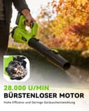 NewBeny Soffiatore per Foglie, Aspiratore Foglie a Batteria con 2 Batterie da 4000 mAh e 6 Velocità Regolabili, 288 MPH & 650 CFM Soffiatore Foglie per Giardini, Vialetti e Rimozione di Neve Leggera - 2