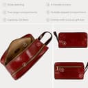 Borsa da Toilette in Pelle - Borsa cosmetica Italiana - Borsa Dopp di classe - Time Resistance - 6