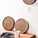 Wall Clocks Wooden Clock Round Wall Clock Wall Hanging Ornament Japanese Style Wall Clock for Modern Kitchen Living Room Bedroom Clocks for Living Room Decor (A) Made in China - 6