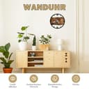 predolo Wanduhr Holz Wanddeko Leise Wohnzimmeruhr Dekorative Uhr mit Rustikalem Holzmaterial Ruhigem Uhrwerk Und Künstlerischem Baumringmuster für Büro, Küche, Schlafzimmer, Wohnzimmer, Braun - 2