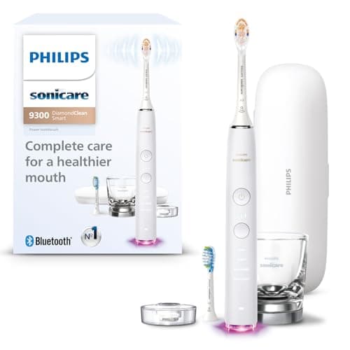 Philips Sonicare DiamondClean Smart Electric, Rechargeable Toothbrush for Complete Oral Care – 9300 Series, White, HX9903/05