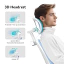 Aevoriax N56 Ergonomic Office Chair - Dual Backrest Design, Adjustable Lumbar Support, Thick Padded Seat, Flip-Up Armrests, Tilt Function - Ideal for Home Office, Gaming & Conference, Blue - 5