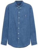 POLO RALPH LAUREN Men's Long Sleeve Slim Fit Oxford Button Down Shirt, Rl Dark Chambray, Medium - 1