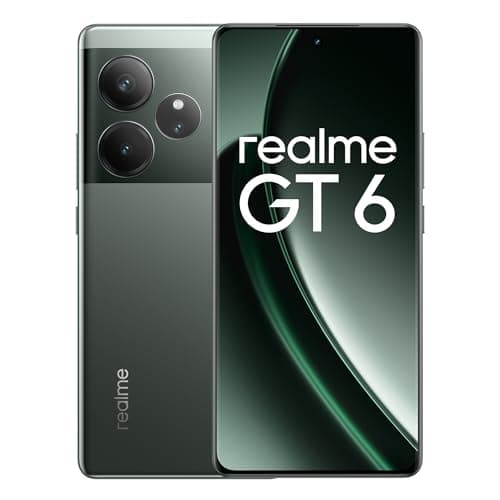 realme GT6 Smartphone 5G 8 + 256 GB, Snapdragon 8s Gen 3 Chipset, 6000nit Ultra Bright Display, Sony LYT-808 OIS Camera, 120 W SUPERVOOC Charge, 5500 mAh Massive Battery, Razor Green (no adapter)