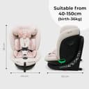 My Babiie MBCS300 Easy 360° Spin R129 Baby Car Seat – Top Tether, ISOFIX, Birth to 12yrs (40-150cm), i-Size, ERF, Group 0+/1/2/3, Rotating 360 Swivel - Pink Leopard - 9