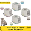CAT CENTRE Jumbo Grey Cat Hooded Litter Tray High Sided Rim Big Extra Spacious Long Wide Adult Big Cats XL Toilet Enclosed Box Pan Loo Charcoal Filter Flap Door Lidded Detachable Hood Easy Cleaning - 4