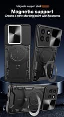 Jiajihua Compatible with Realme GT 6T 5G Cover,Compatible with Realme GT Neo6 SE 5G / GT Neo6 5G Car Mount Magnetic Stand Slide Lens 2 in 1 Case White - 5