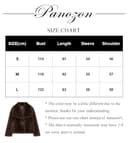 PANOZON Damen Reversjacken aus Kunstfell winterliche warme Langarmmäntel flauschige Oberbekleidung Kaffee S - 2