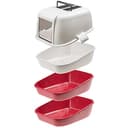 Ferplast Lettiera per gatti Chiusa MAGIX, Cassetta igienica per gatti, Setaccio, Fondo contenitivo, Portina basculante oscurata, Bordeaux - 4