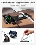 INIU Caricatore Wireless iPhone, Magnetic 3 in 1 Base Ricarica Certificato Qi, Da viaggio Caricabatterie Wireless Universale per iPhone 16 15 14 13 12 Apple Watch 8 7 Ultra AirPods 4 3 Pro ecc. - 2