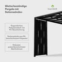 Blumfeldt Pavillon 3x3, Wasserdicht Stabil Winterfest, Pulverbeschichteter Stahlrahmen, PA-Beschichtetes Dach & Seitenwände, Wetterfest, Einfacher Aufbau, Ganzjährig Nutzbar, Schwarz - 2