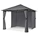 Blumfeldt Mondo Pergola Party Tent Garden Tent Gazebo, Size: 2.95 x 2.6 x 2.95 m (W x H x D), 4 Side Panels, EasyMount Concept, Weather Protection: UV/Wind/Rain, Dark Grey - 1