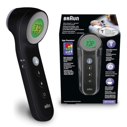 Braun Sensian 7 Termometro frontale senza contatto , Tecnologia Age Precision , 3 in 1 , Display digitale con codifica a colori , Adatto a neonati e bambini , Marchio #1 tra i dottori 1|BNT400