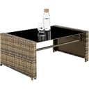 tectake® Conjunto Jardín de Ratán y Acero, Muebles Jardín Exterior, 2 Sillones 1 Sofá 1 Mesa con Cristal, Conjunto Terraza Resistente a Intemperie, con Cojines, Fundas Extraíbles - natural/gris oscuro - 4