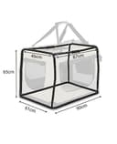 lionto Borsa trasportino per cani pieghevole per viaggi e auto, 90x61x65 cm, box di trasporto stabile con maniglie per gatti e animali fino a 22 kg, scatola in tessuto, beige - 5