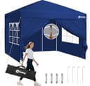 Sekey 3m x 3m One-Touch Pop Up Gazebo with Sides – Instant Setup, Heavy Duty Frame, Waterproof 1000mm, Stable & Windproof, Ideal for Garden, Patio, Parties & Outdoor Events (Navy, 3x3 with Sides) - 1