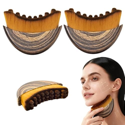 2 Pezzi Spazzola viso per il Contorno linfatico, Spazzola viso a Secco, Strumento Massaggiatore per Scolpire il Viso, Si Adatta Alla Pelle con Precisione e Allevia la Stanchezza, Mento e Mascella