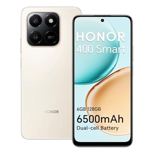 HONOR 400 Smart 4G Smartphone 6GB 128GB 6500mAh Battery 6.77 Inch Screen with Drop Protection IP54 Snapdragon 685 108MP Main Camera Android 15 Dual SIM NFC Gold