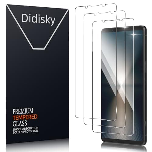 Didisky 3 Pack Tempered Glass Screen Protector for Sony Xperia 1 VI 5G 6.5'', Anti-Scratch, 9H Hardness, No Bubbles, High Definition Screen Protector, Easy to Use