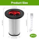 2 Stück Ersatzfilter kompatibel mit Bosch Unlimited Gen2 Serie 8 Staubsauger Set, kompatibel mit Bosch 12036642,12023349 HEPA Filter mit Reinigungsbürste Filter, für Staubsauger Ersatzteile - 2