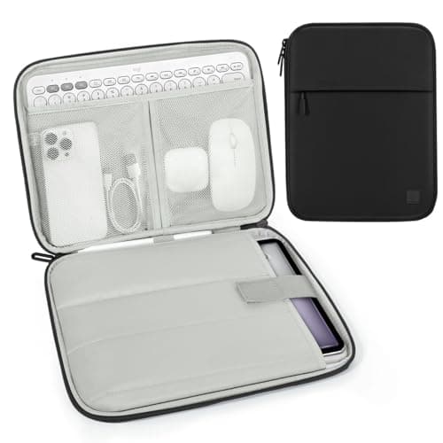 Dadanism 13 Pulgadas Funda Bolsa Protectora Acolchada para iPad Pro 13" M4 2024, iPad Air 13" M3 M2, iPad Pro 12,9", Galaxy Tab S10+/S10 Plus/S9 FE+/S9 FE Plus/S9+/S9 Plus 12,4", Tab P12 12,7",Negro