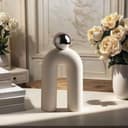 Kityemo Escultura de Cerámica Moderna, Decoración Minimalista Arco con Bola, Decoración Hogar Sala de Estar, Diseño Contemporáneo - 2