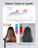 Haokoo Asciugacapelli Ionico Alta Velocità 150.000 RPM - Phon Capelli Professionale Leggero 365g, Asciugatura Rapida con Termo-controllo, 8 Temperature con Diffusore, Casa e Viaggio - 4