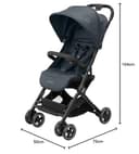 Maxi-Cosi Lara2 Baby Kinderwagen, 0–4 Jahre, 0–22 kg, federleichter, kompakter Buggy, 3 Liegepositionen, flache Liegeposition, klein zusammenklappbar, Schultergurt, Essential Graphite - 11