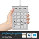 Alcey Teclado Numérico USB con Combo de Concentrador USB para iMac, macbook Air, MacBook Pro, Mac Mini, PCs y Laptops - 5